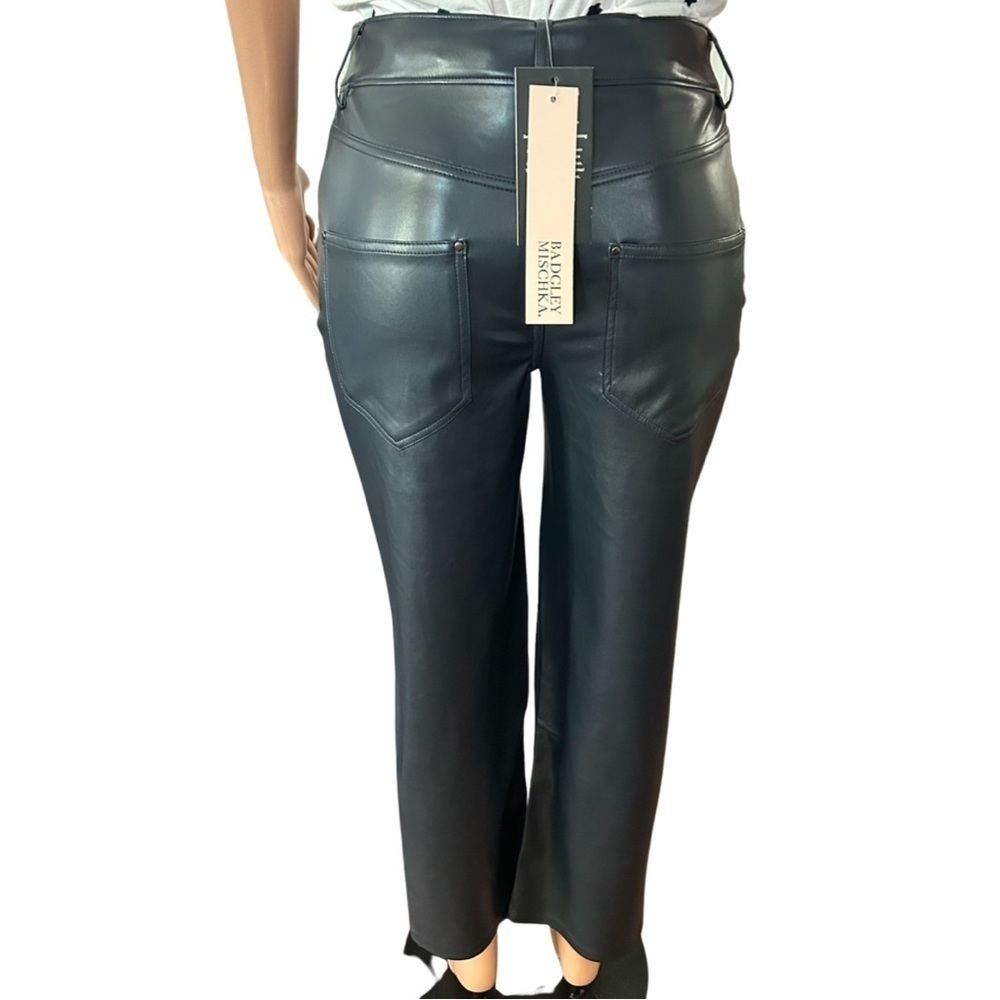 Badgley Mischka 5 Pocket Boyfriend Baddie Cropped Pants Navy Marine Blue Size 4 - Picture 7 of 13